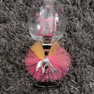 Fabulous at 21 wine glass